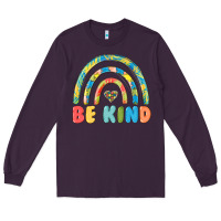 Plum be kind autism Long Sleeve Tee - MaliasSmallBusiness