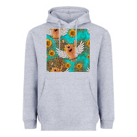 Heather Grey rock n roll hands seamless pattern Heavyweight Hoodie - HRA Design Shop