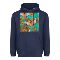 Navy rock n roll hands seamless pattern Heavyweight Hoodie - HRA Design Shop