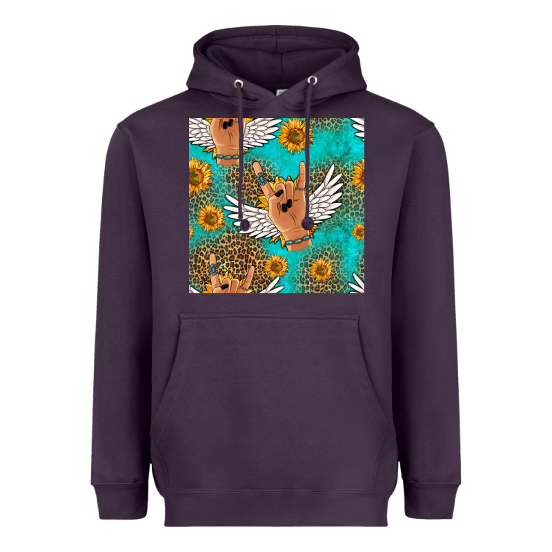 Rock N Roll Hands Seamless Pattern Heavyweight Hoodie by HRA Design Shop | Teevron