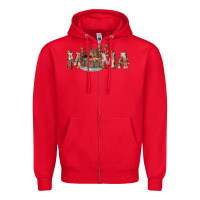 Red mama with bear and daisy Zipper Hoodie - RanaPortraitStore