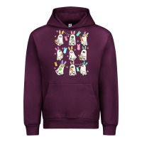 Mauve Wine bunny ghost Urban Hoodie - MaliasSmallBusiness