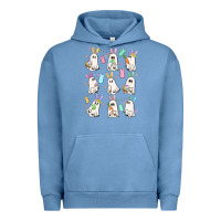 Pigment Pebble Blue bunny ghost Urban Hoodie - MaliasSmallBusiness