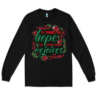Black a thrill of hope the weary world rejoices Long Sleeve Tee - MaliasSmallBusiness