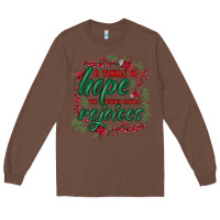 Chestnut a thrill of hope the weary world rejoices Long Sleeve Tee - MaliasSmallBusiness