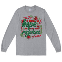 Heather Grey a thrill of hope the weary world rejoices Long Sleeve Tee - MaliasSmallBusiness
