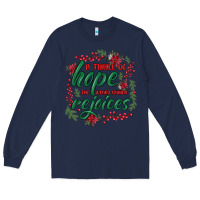 Navy a thrill of hope the weary world rejoices Long Sleeve Tee - MaliasSmallBusiness