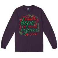 Plum a thrill of hope the weary world rejoices Long Sleeve Tee - MaliasSmallBusiness