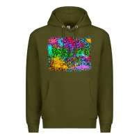 Army Green colorful leopard background Premium Hoodie - RanaPortraitStore