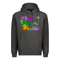 Charcoal Heather colorful leopard background Premium Hoodie - RanaPortraitStore