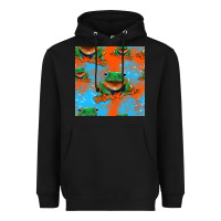 Black funny frogs seamless pattern Heavyweight Hoodie - HRA Design Shop
