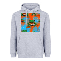 Funny Frogs Seamless Pattern Heavyweight Hoodie | Teevron
