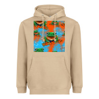 Mushroom funny frogs seamless pattern Heavyweight Hoodie - HRA Design Shop