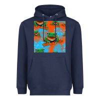 Navy funny frogs seamless pattern Heavyweight Hoodie - HRA Design Shop