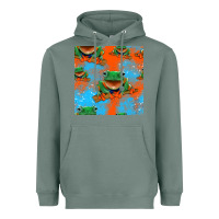Sage funny frogs seamless pattern Heavyweight Hoodie - HRA Design Shop