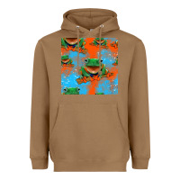 Toasted Coconut funny frogs seamless pattern Heavyweight Hoodie - HRA Design Shop