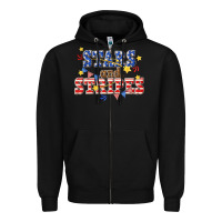 Black stars and striper billie wilder Zipper Hoodie - texasbilliewilder