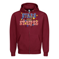 Burgundy stars and striper billie wilder Zipper Hoodie - texasbilliewilder