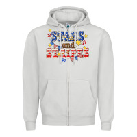 Dove Grey stars and striper billie wilder Zipper Hoodie - texasbilliewilder
