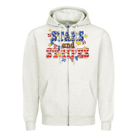 Oatmeal Heather stars and striper billie wilder Zipper Hoodie - texasbilliewilder