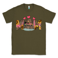 Army Green Mom Bear With Sunflowers Classic Tee - RanaPortraitStore