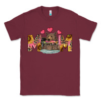 Burgundy Mom Bear With Sunflowers Classic Tee - RanaPortraitStore