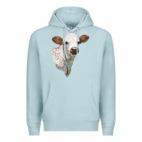 Blue Mist Texas Longhorn Calf Face Premium Hoodie - LillyAllenDesigns