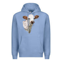 Colony Blue Texas Longhorn Calf Face Premium Hoodie - LillyAllenDesigns