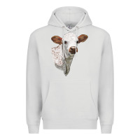 Dove Grey Texas Longhorn Calf Face Premium Hoodie - LillyAllenDesigns