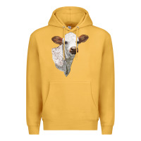 Mustard Texas Longhorn Calf Face Premium Hoodie - LillyAllenDesigns