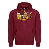 Burgundy labrador retriever coffee cups Zipper Hoodie - Zillion Design Studio
