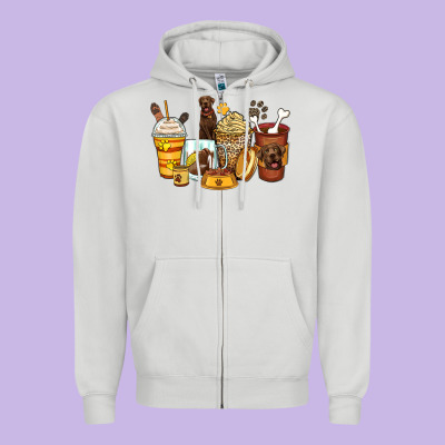 Zipper Hoodie labrador retriever coffee cups