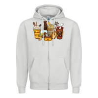 Dove Grey labrador retriever coffee cups Zipper Hoodie - Zillion Design Studio