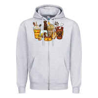 Heather Grey labrador retriever coffee cups Zipper Hoodie - Zillion Design Studio