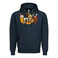 Navy labrador retriever coffee cups Zipper Hoodie - Zillion Design Studio