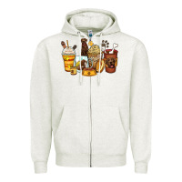Oatmeal Heather labrador retriever coffee cups Zipper Hoodie - Zillion Design Studio