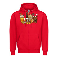 Red labrador retriever coffee cups Zipper Hoodie - Zillion Design Studio