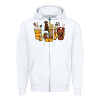 White labrador retriever coffee cups Zipper Hoodie - Zillion Design Studio