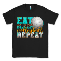 Black eat sleep volleyball repeat Classic Tee - texasbilliewilder