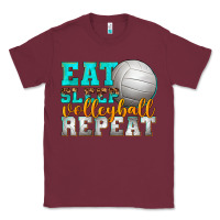 Burgundy eat sleep volleyball repeat Classic Tee - texasbilliewilder