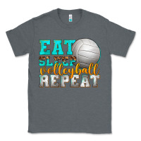 Charcoal Heather eat sleep volleyball repeat Classic Tee - texasbilliewilder