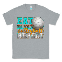 Heather Grey eat sleep volleyball repeat Classic Tee - texasbilliewilder