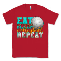Red eat sleep volleyball repeat Classic Tee - texasbilliewilder