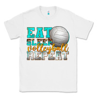 White eat sleep volleyball repeat Classic Tee - texasbilliewilder