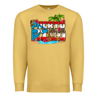 Antique Gold puerto rico and flowers with frog Premium Sweatshirt - AdoDesignShop