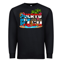Black puerto rico and flowers with frog Premium Sweatshirt - AdoDesignShop