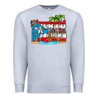 Heather Grey puerto rico and flowers with frog Premium Sweatshirt - AdoDesignShop