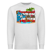 Oatmeal Heather puerto rico and flowers with frog Premium Sweatshirt - AdoDesignShop