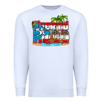 White puerto rico and flowers with frog Premium Sweatshirt - AdoDesignShop