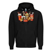 Black labradoodle coffee cups Zipper Hoodie - Zillion Design Studio